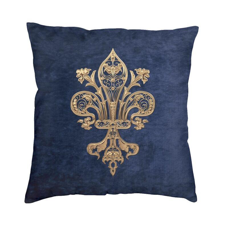 Royal Fleur De Lis Cushion Covers FleurDeLys Lily Flower Velvet Modern Pillows Case Home Decor
