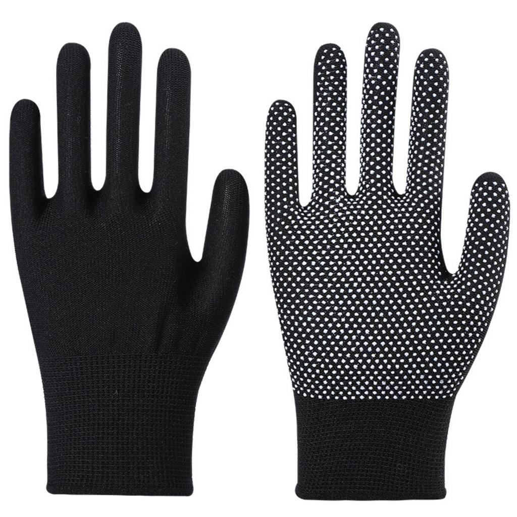 Labor Gloves, Nylon, Anti Slip Latex, Half Finger Gloves, Construction Site, Work, Packaging, Warm, Soft, Breathable, Sunscreen Gloves
