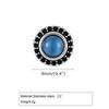 Punk Natural Stone Stud Earrings for Men Boys,Tiger Eye Stone Round Earrings,New Simple Ear Jewelry Gifts