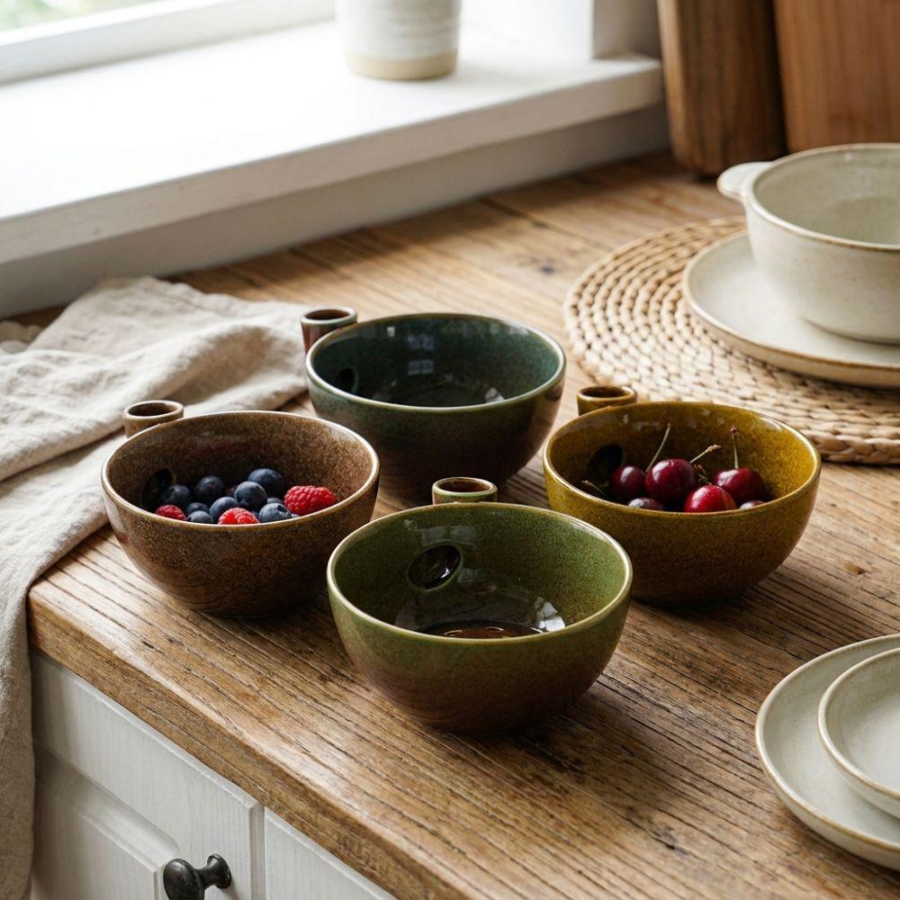 Ceramic Swirl Berry Washing Drain Bowl Dynamic Vortex Fruit Cleaning Bowl for Vegetable Fruits