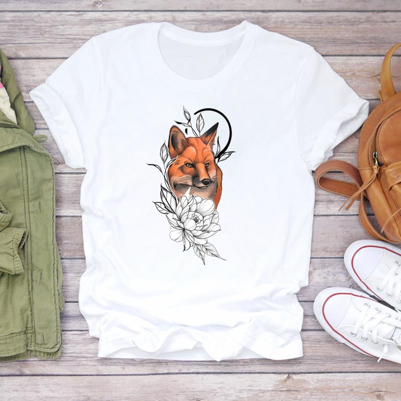 

Одяг повсякденний Короткий рукав 90-х Солодкий Прекрасний стиль Тенденція Жінки Принт Леді Жіноча Графічна футболка Трійник Топ Модна футболка S