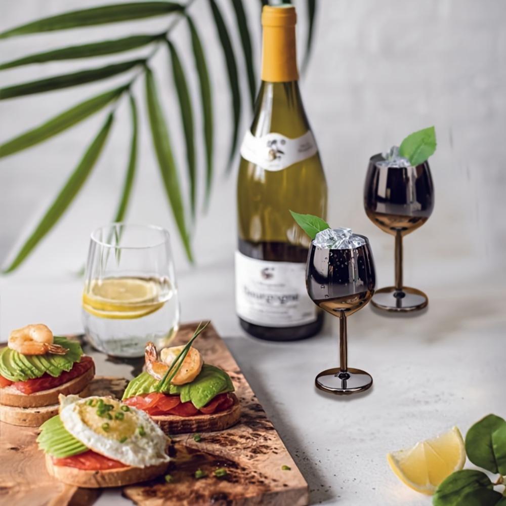 Rust-resistant Mini Stainless Steel Wine Glass Drop-resistant Tall Cup Durable Goblet  Restaurant