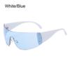 1pc Women Men Punk Y2K Sunglasses Trendy Rimless Star One Piece Goggles Oversized Wrap Around Shades 2000's Eyewear UV400