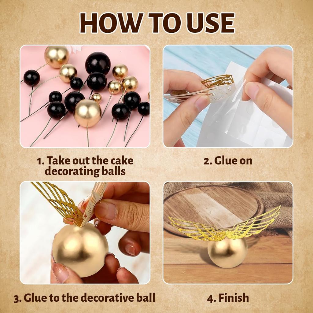 26 PCS Magical Wizard Birthday Cake Toppers Wizard Party Favors Supplies Glitter Wizard Themed Cake Decorations for Baby Shower