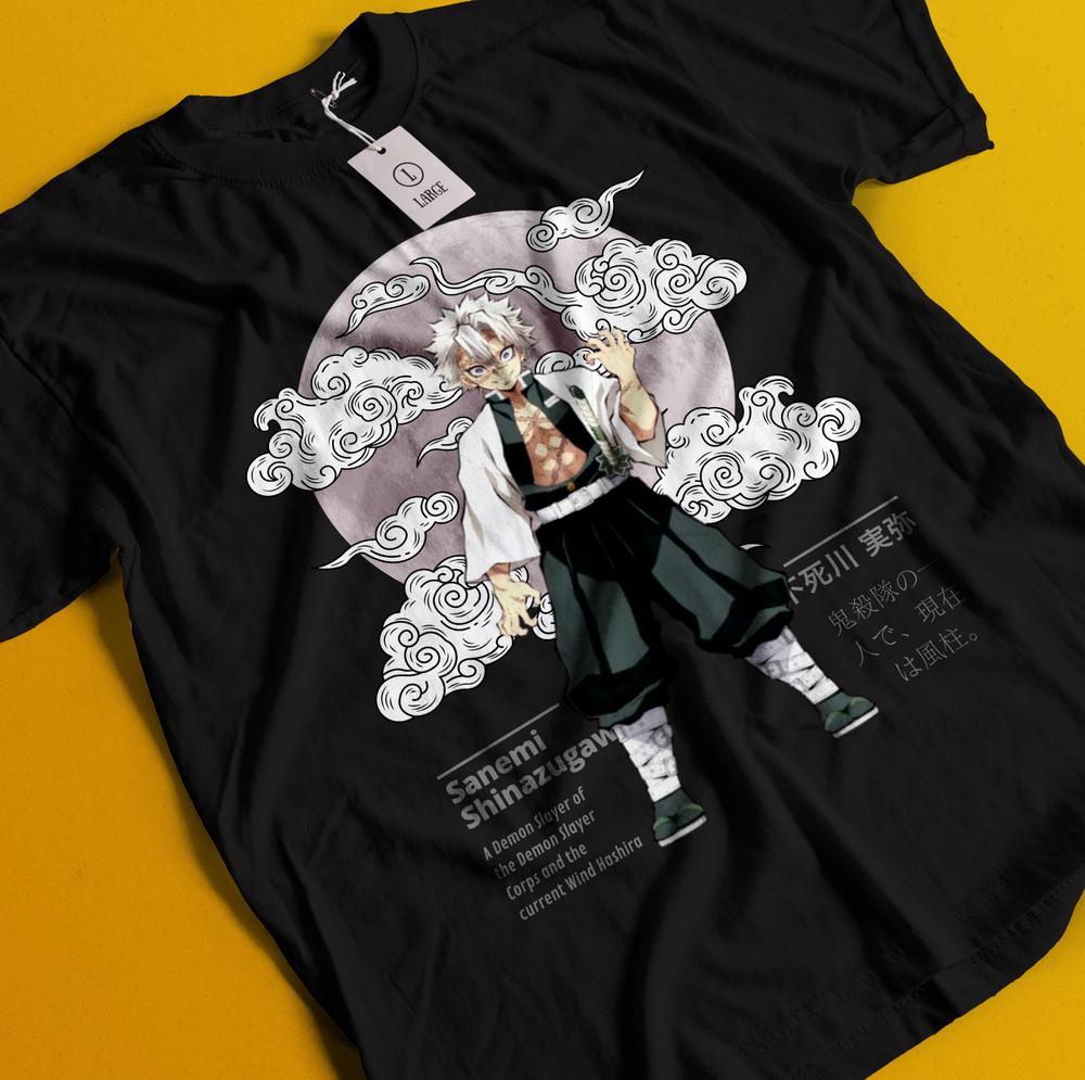 

Demon Slayer Shirt Sanemi Shinazugawa Tshirt Tanjiro T-Shirt Muzan Doma Genya 2XL