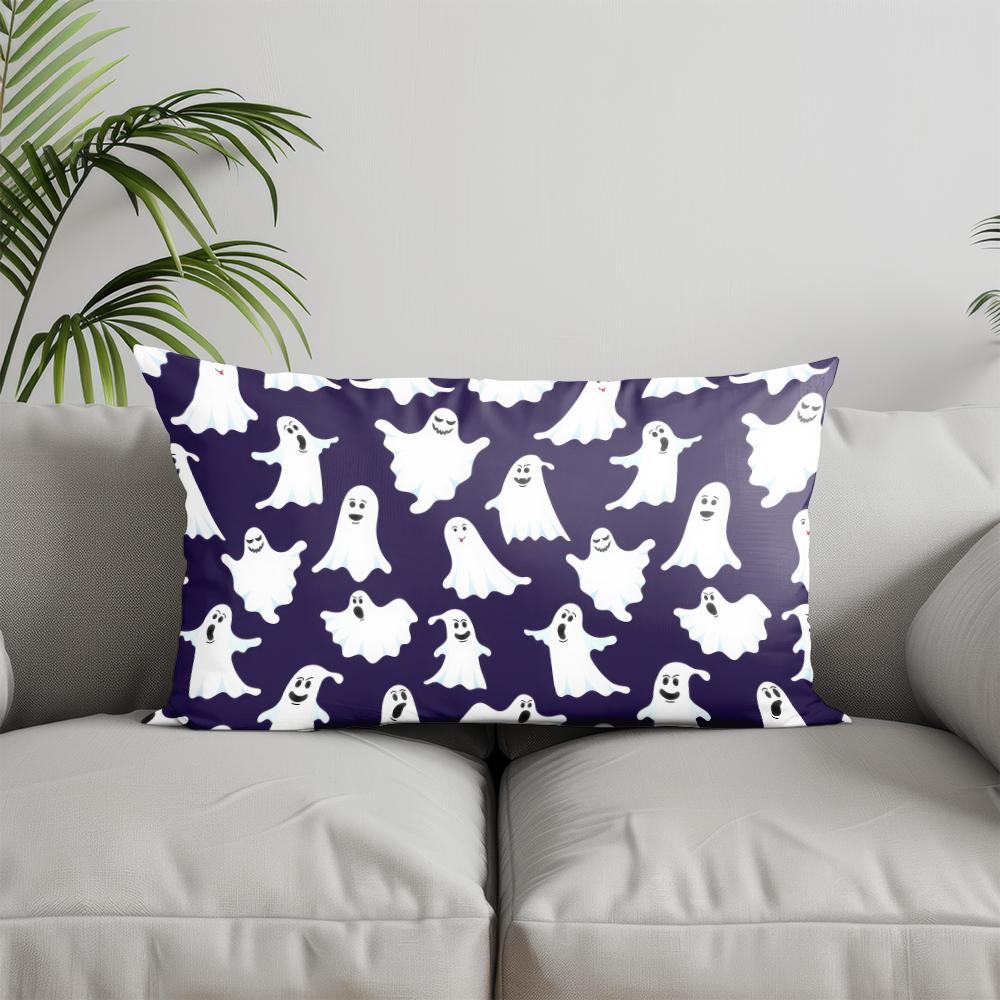 Home Decor Spooky Ghosts Pattern Pillow Cover Suitable For Sofa Bedroom Car Pillow Cover Cushion Rectangular Back Cushion