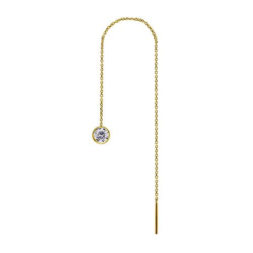 Gold Earring With Premium Zirconia - Ku-057 5 Mm