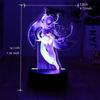 Genshin Impact 3D Lampe Zhongli Raiden Shogun Klee Anime LED Nachtlicht für Schlafzimmer Dekoration Mondlampe Geburtstag Beste Geschenke Luces