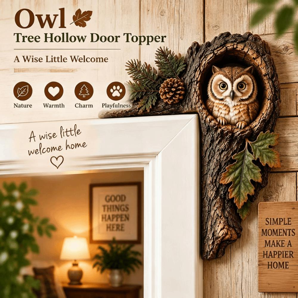 Funny Door Corner Pendant Wooden Animal Door Sign Owl Door Frame  Atmosphere Layout