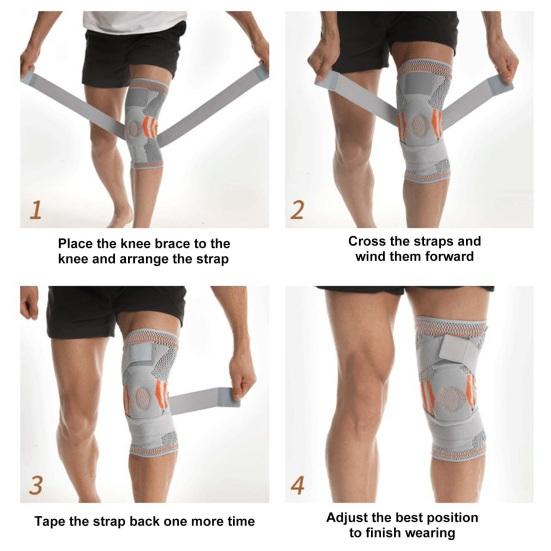 1 Pc Knee Sleeve Reduce Injuries Double Strapping Anti-collision Sweat Absorption Fitness Basketball Knee Protector Outdoor Sports