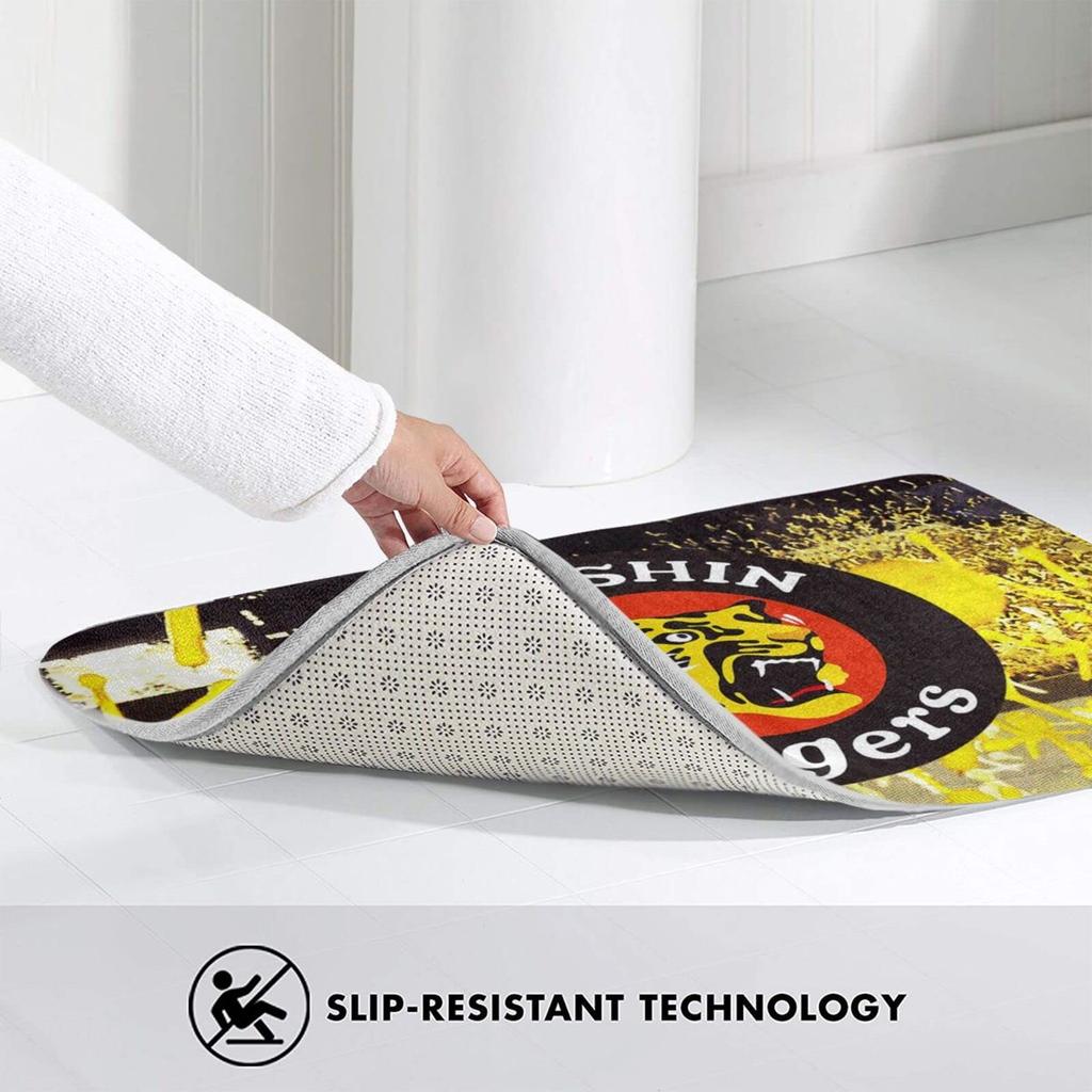 Hanshin Tigers entrance and Fluffy bath mud removal mat for the or mat, stylish, non-slip, washable, quick-drying, absorbent, washable. mat, bathroom,