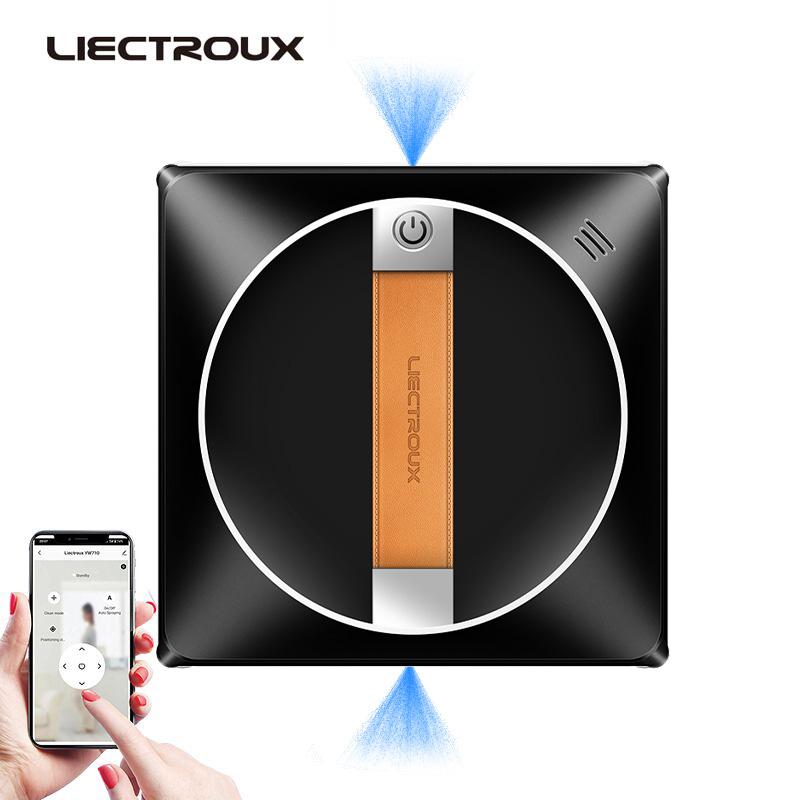 Robot Window Cleaner LIECTROUX YW710 ,Dual Water Spray,Smart Memory,High Vacuum Suction, Laser Sensor, Home Wall Glass Cleaning Robot