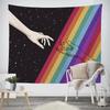 Black and White Love Hands Tapestry Space Stars Galaxy Tapestry Wall Hanging Romantic Art Home Decor for Bedroom Living Room