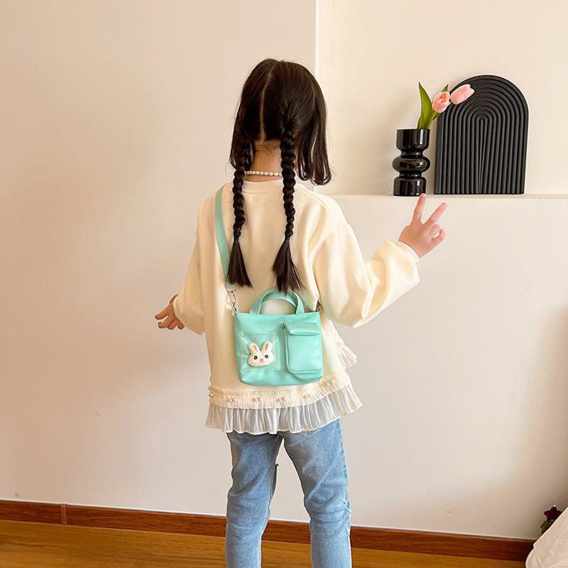 Adorable Mini Shoulder Bag For Kids With Cute Cartoon Rabbit Design In Pink And White