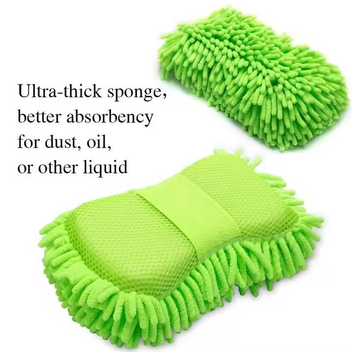 Car Cleaning Sponge Car Wash Glove Microfiber Chenille Washing Detailing Brush Pad Multifunction Cleaning Tool Accessories