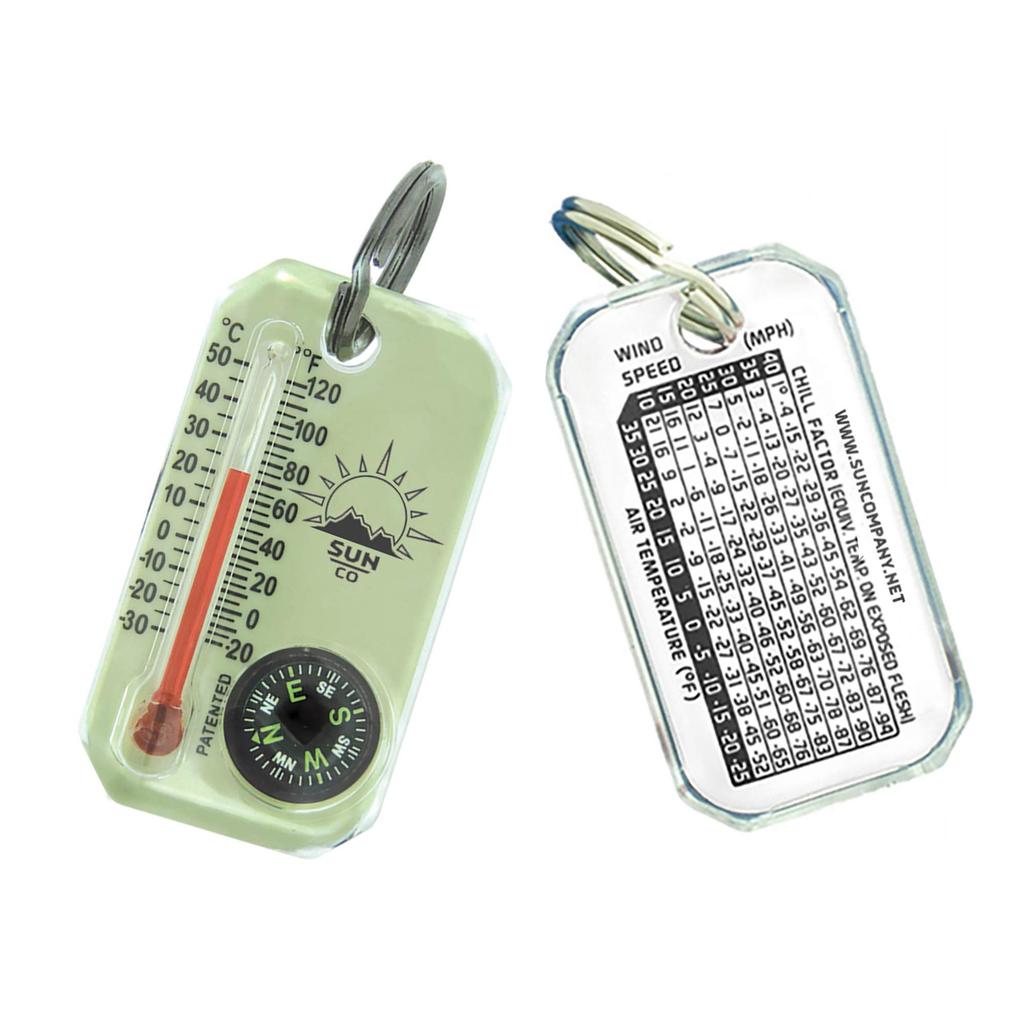 Sun Company LumaGage Zipper Pull Compass and Thermometer Outdoor Thermometer and Compass - Easy-to-Read