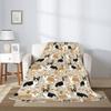 Cute Corgi Blanket Puppy Pattern Blanket Soft Flannel Blanket for Children Adult Gift Blanket