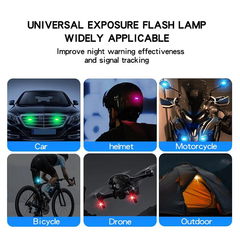 New Wireless LED Strobe Lights Car Decor Atmosphere Light, 8 Colors Rechargeable Led Lights Anti-Collision LED Warning Light