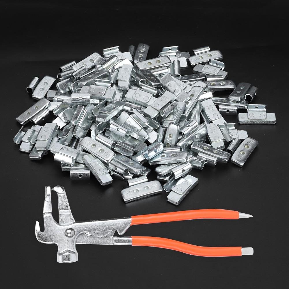 100 Stück 20g 0,71oz Aufsteckhaken Radwuchtblöcke P-Stil Reifengewicht Auswucht-Sortiment(Mit Radauswuchtzange )