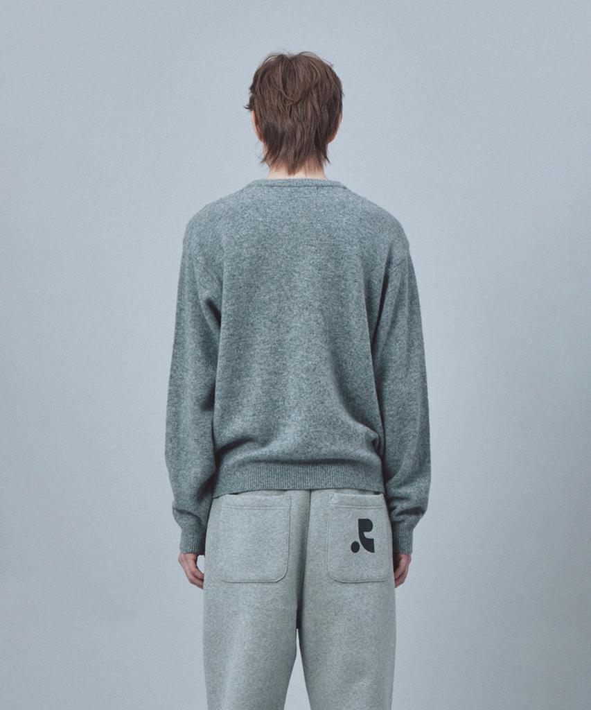 REST&RECREATION Logo Crew Neck Sweater - Gray