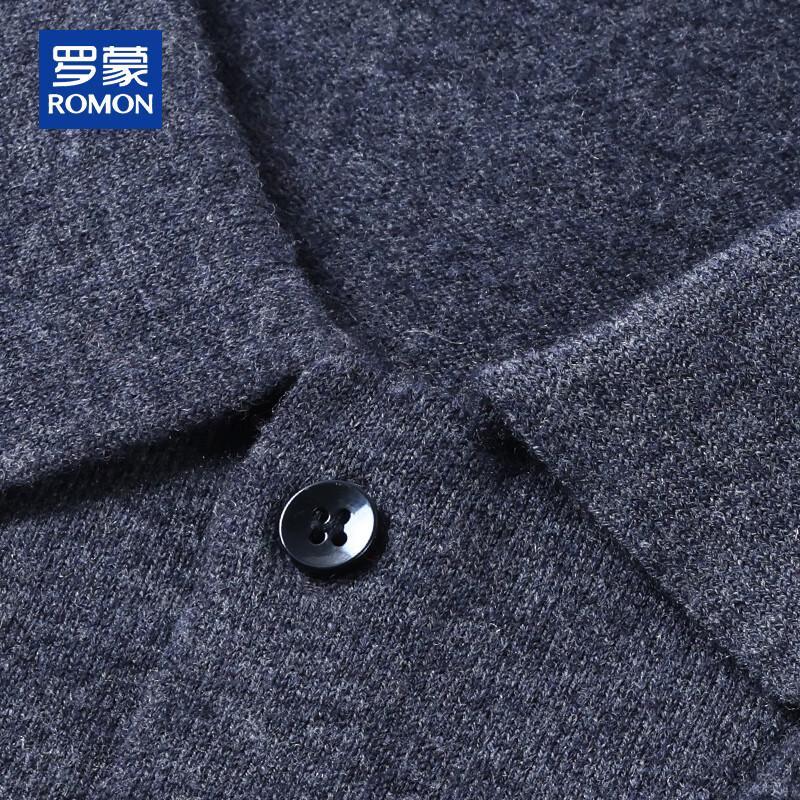 Romon Men's 100% Pure Wool Polo Collar Sweater