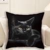 1pc Black Cat Digital Printed Square Cushion Cover for Home Car Sofa Festive Decoration Birthday Gift for Brother Sister 45x45cm