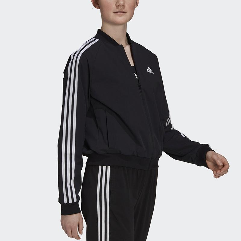(WMNS) adidas Stripe Splicing Sports Training Long Sleeves Jacket Black Women's GS1352