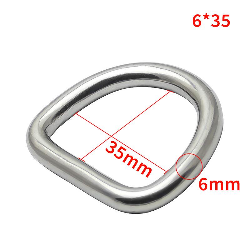 In-stock 316 Stainless Steel Semicircle Seamless Welded D-ring Kayak Surfboard Hardware Pull Buckle.