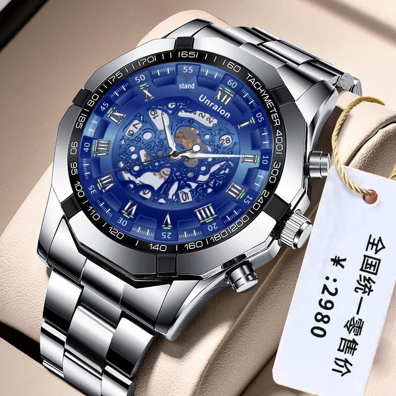 Men's Skeleton Calendar Watch - Waterproof, Luminous, Non-Mechanical, Automatic Movement