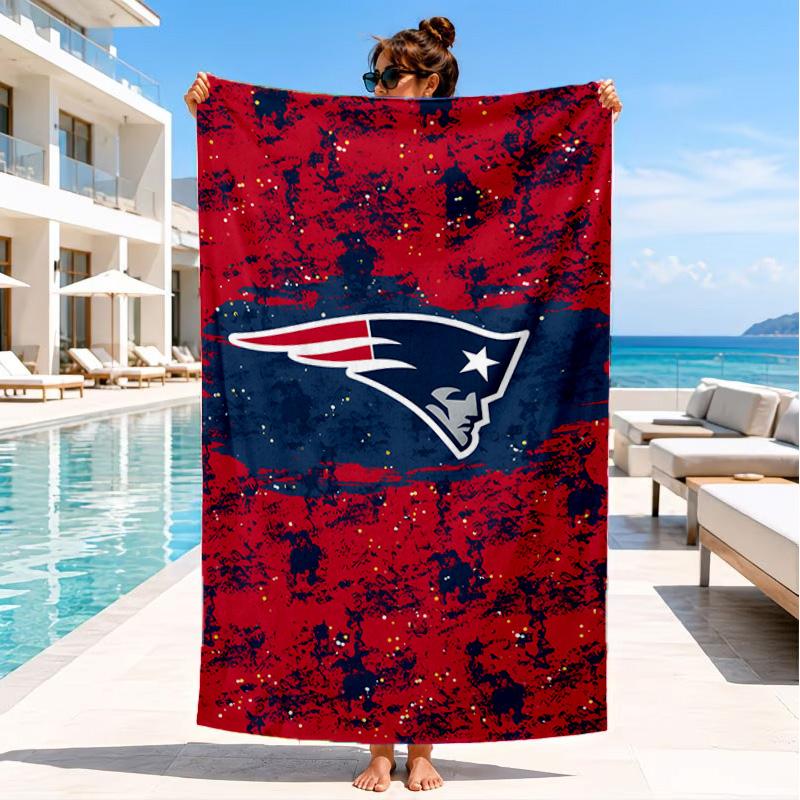 New England Football Team Logo Beach Towel, Quick-drying, Easy to Care for, Suitable for Both Fitness and Beach Vacations,Sports Essential