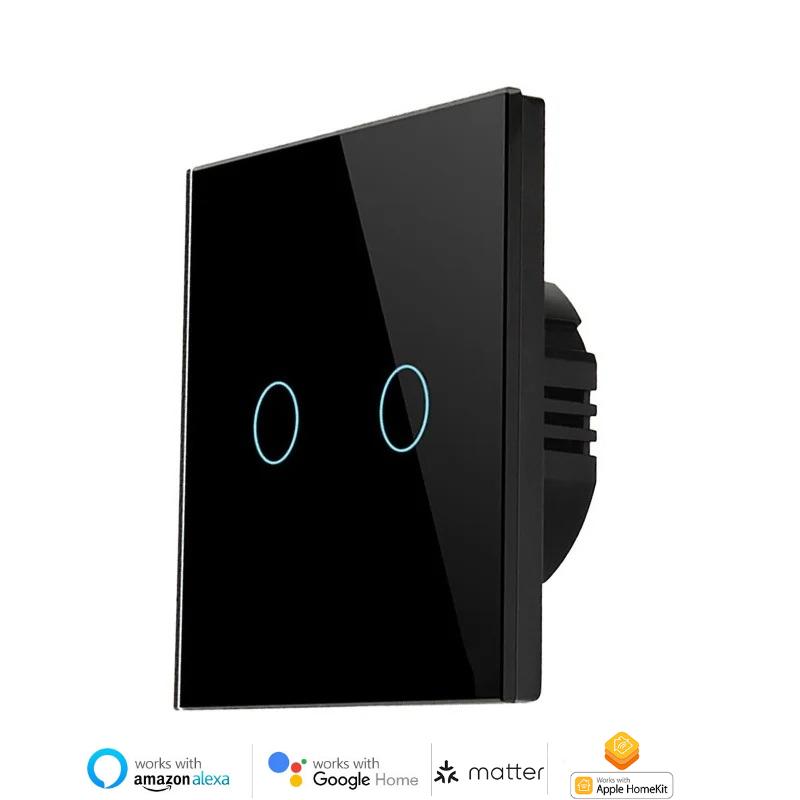 Melery Matter over WiFi Smart Light Wall Switch Touch Sensor Glass Panel Remoted Google/Apple Home Siri Alexa Homekit Smarttings