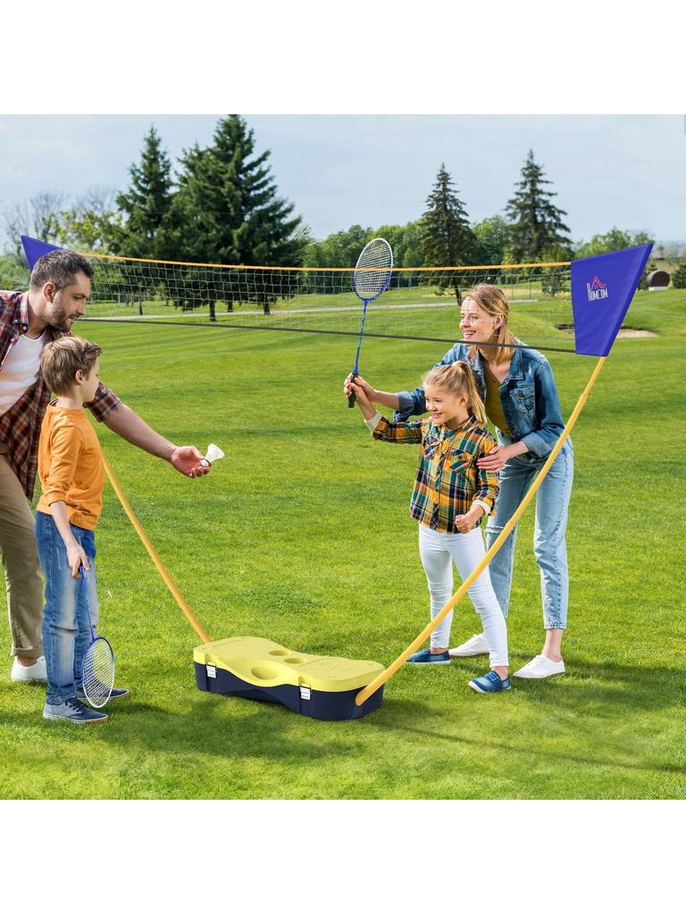 2.8m Portable Folding Badminton Net Set with 4 Badminton Rackets