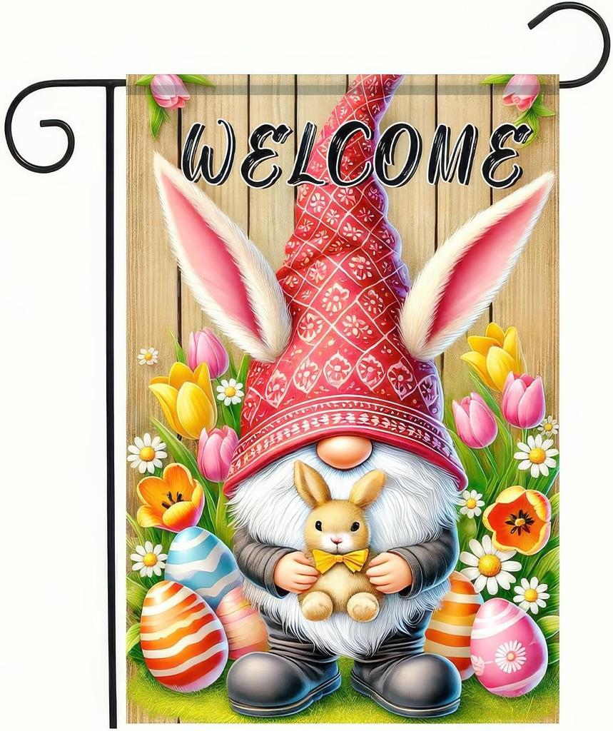Happy Easter Bunny Garden ag 12x18 Inch Double Sided Outside Funny Bunny oral Small Yard ag Easter Egg Banner for East SSL
