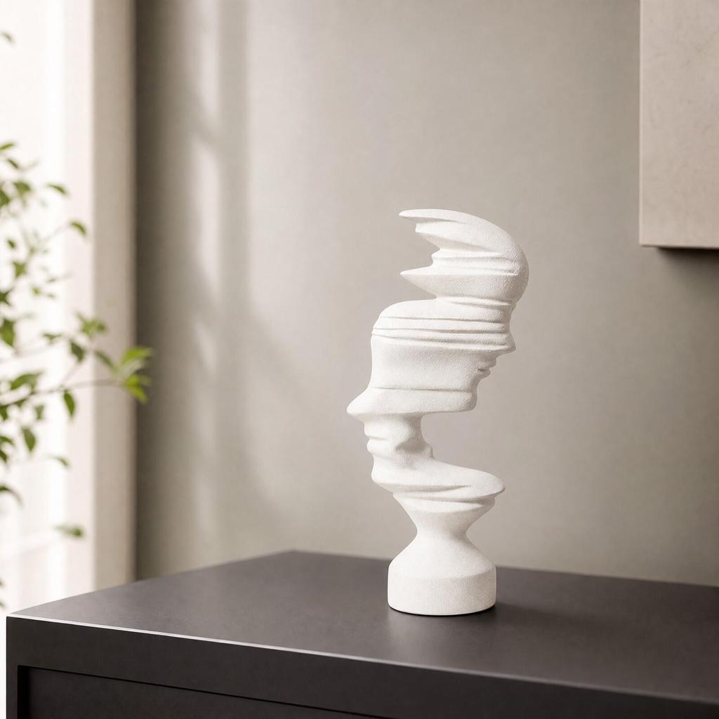 Abstract Human-Profile Sculpture Minimalist Freestanding Decor for Living Room
