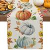 Herbst-Kürbis-Ahornblatt-Tischläufer, Tischläufer für Hochzeit, Tischdekoration, Weihnachten, Erntedankfest, Feiertagsdekoration, Heim-Tischläufer