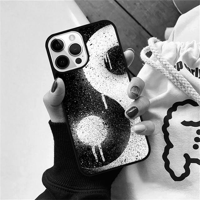 Graffiti Yin Yang Silicon Coque Shell For iPhone 17 Air 15 16 14 13 12 Pro Max 11 Pro Max Plus Phone Case Cover