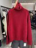 Women's Turtleneck Sweater Casual Long Sleeve Solid Color Loose Fit Knit Pullover Top