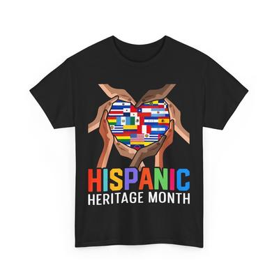 Latin Countries Hands Heart Flags Hispanic Heritage Month T-Shirt
