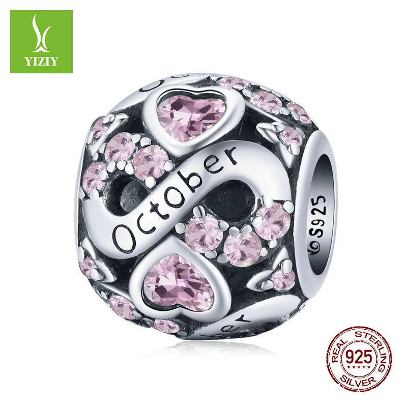 December Birthstone Beaded Accessories S925 Silver Constellation Transfer Bead Jewelry Bsc508