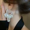 Trending Texture Imitation Pearl Flower Drop Earrings New Design Fashion Korean Cheap Earring for Woman Party Jewelry Gifts
