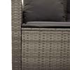 2 Seater Garden Sofa with Cushions & Table Grey Poly Rattan