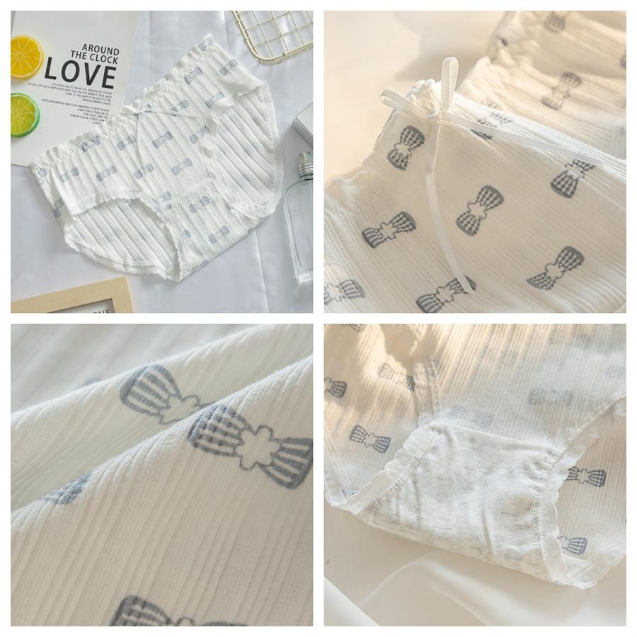 3PCS/Set Cotton Panties Women Underwear Panty Fashion Thread Bow Briefs Lovely Girl Seamless Underpants Female Lingerie Selling