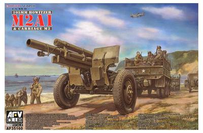 AFV Club 1/35 Scale US Army 105mm Whitzer M2A1 (World War II Version) Plastic Model