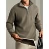 Mens Half-Zip Stand Collar Knit Sweater 2026 Fall Winter Vintage Preppy Casual Pullover