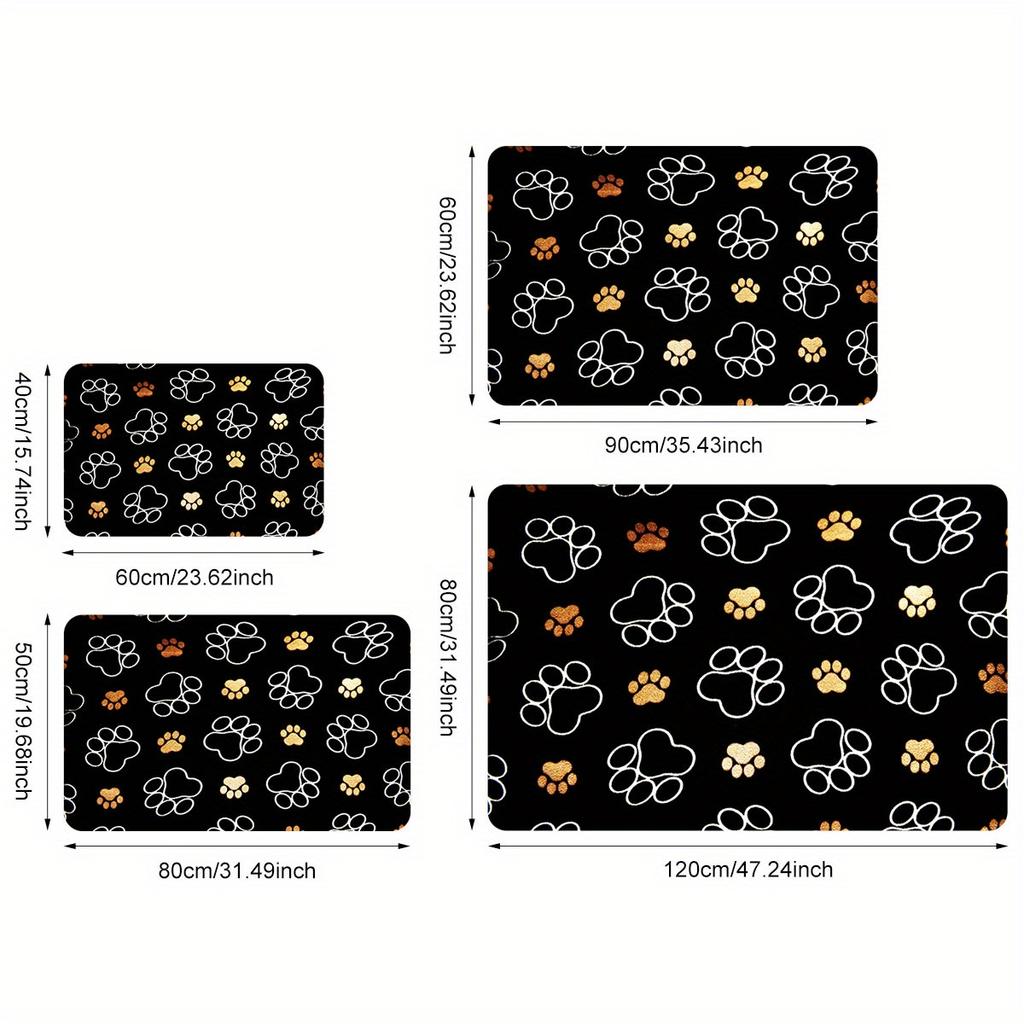 1pc Cute Cat Paw Print Doormat-Soft Flannel Non-slip, Quick Drying Floor Mat for Indoor/Outdoor Use, Great for Entryway, Kitchen