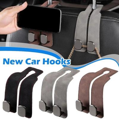 1/2Pcs Suede Vehicle Interior Holder Double Hook Car Rear Front Seat Hanger Mercedes