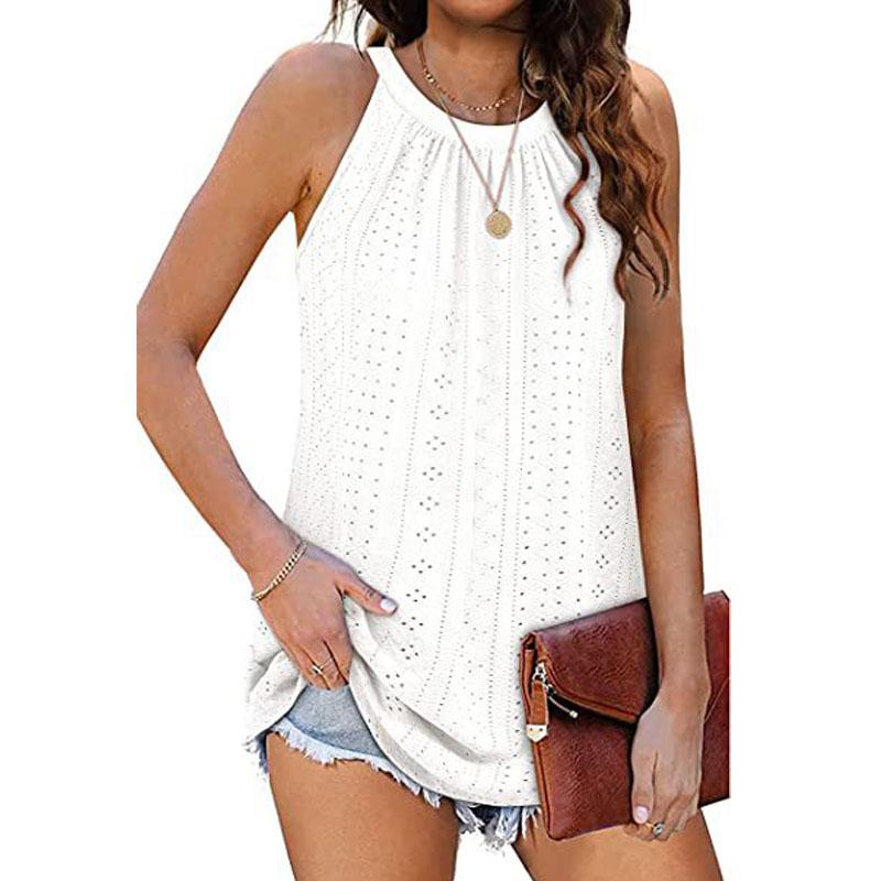 Women's Tank Top Loose High Collar Sleeveless Strap Top Casual Summer Strap Shirt
