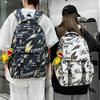 Lightning Print Backpack Large Capacity Graffiti Unisex Schoolbag Junior High School Student Backpack