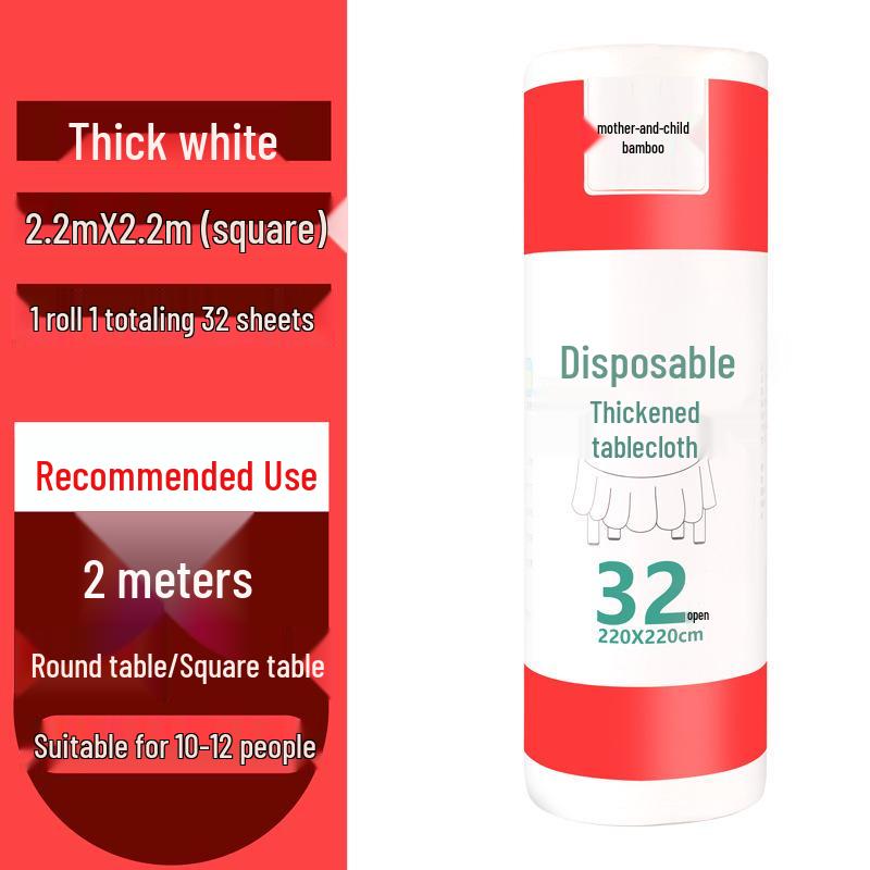Thickened Waterproof Disposable Plastic Tablecloth for Round & Rectangular Tables