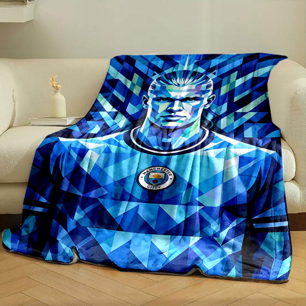 Geometric Blue Shapes Forming a Faceted, Angular Design. for All Seasons Blanket Lunch Break Throw Gift